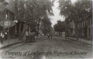 Bridge Street looking east from canal, Lambertville, circa 1890